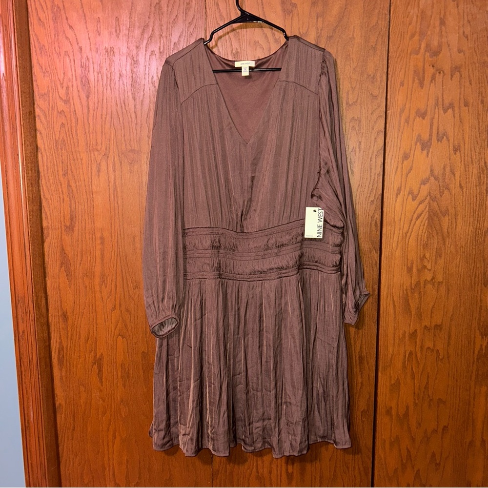 Brown Long Sleeve Dress